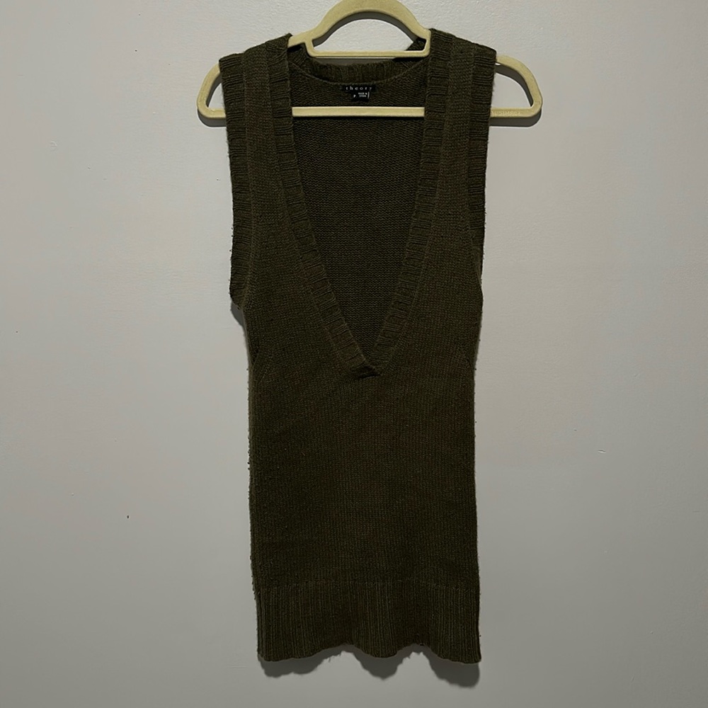Theory Jeannie Deep Vneck Sleeveless Cashmere Sweater Dress Size P/PP (US 0)